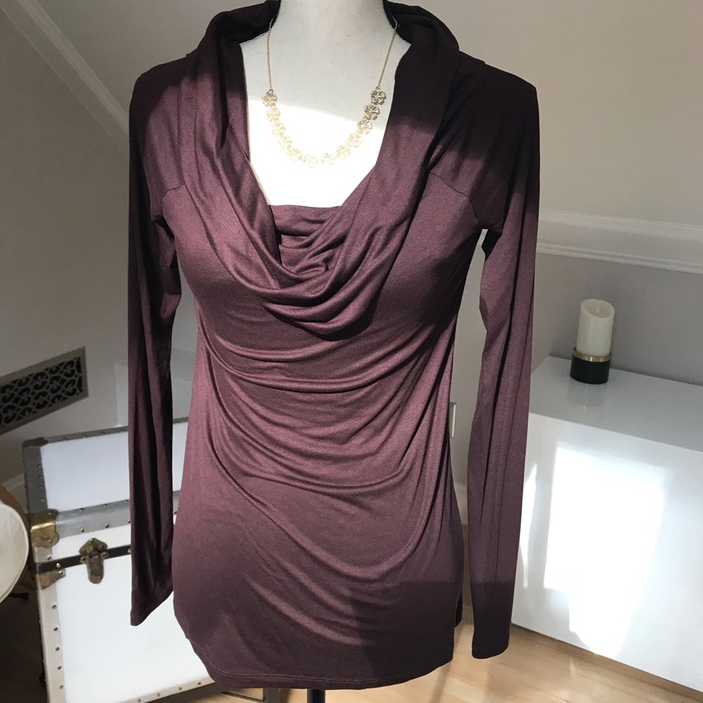 Ann Taylor Wine Colored Knit Top. Size S. NWT